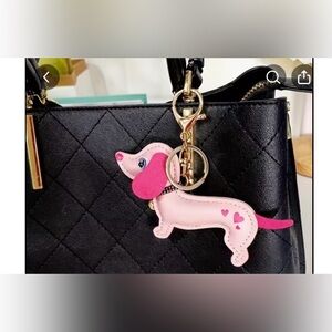 Dachshund Pink Key‎ Ring Bag Charm Cute NWT